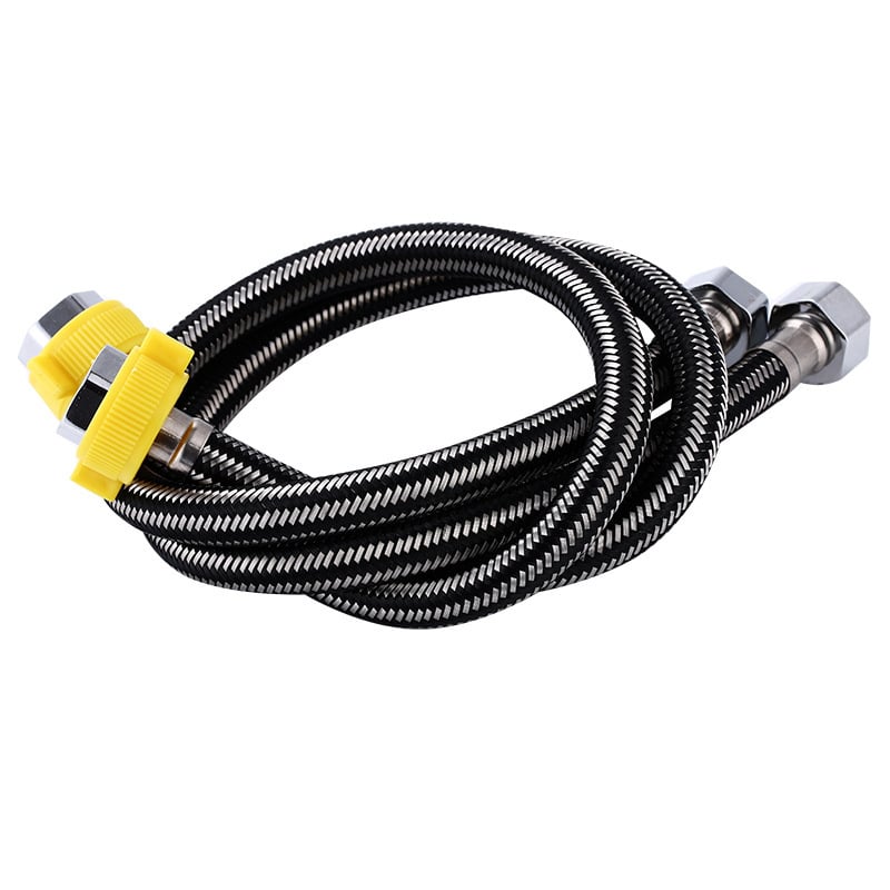 Ανοξείδωτος σωλήνας με πλεγμένη από σύρμα επένδυση για βρύση και θερμοσίφωνα, DN15, 1.0 MPa, -15 έως 90°C, με βιδωτή σύνδεση