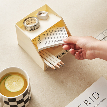 Stolni držač olovaka s mrežastim dizajnom, PP plast, kapacitet 1 L, za uredske potrepštine i kozmetiku