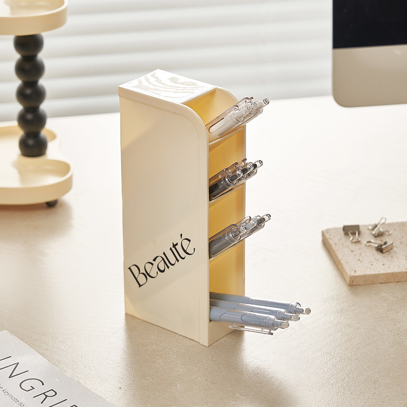 Stolni držač olovaka s mrežastim dizajnom, PP plast, kapacitet 1 L, za uredske potrepštine i kozmetiku