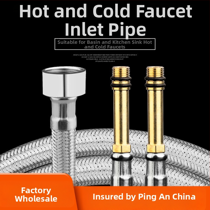 304 rozsdamentes acél pléti tömlő meleg- és hideg víz beömlőhöz csaphoz, 1,6 MPa, 0-99°C, kézi szerelés, Dafeng, modern stílus