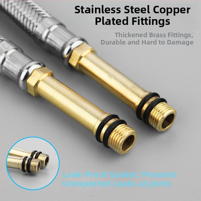 304 rozsdamentes acél pléti tömlő meleg- és hideg víz beömlőhöz csaphoz, 1,6 MPa, 0-99°C, kézi szerelés, Dafeng, modern stílus