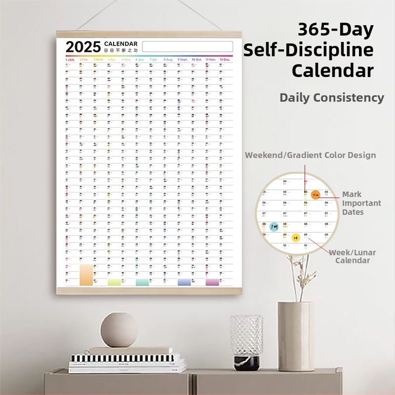 Sienos kalendorius savarankiškumui, kietas viršelis, specialus popierius, visas metus, paprastas ir šiuolaikiškas dizainas