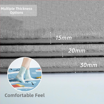 Kūdikio ropojimo kilimėlis | poliesterio pluoštas, kvadrato formos, vientisas raštas, šiuolaikinis minimalistinis stilius, tinkamas miegamajam, skaityklai ir kitiems kambariams