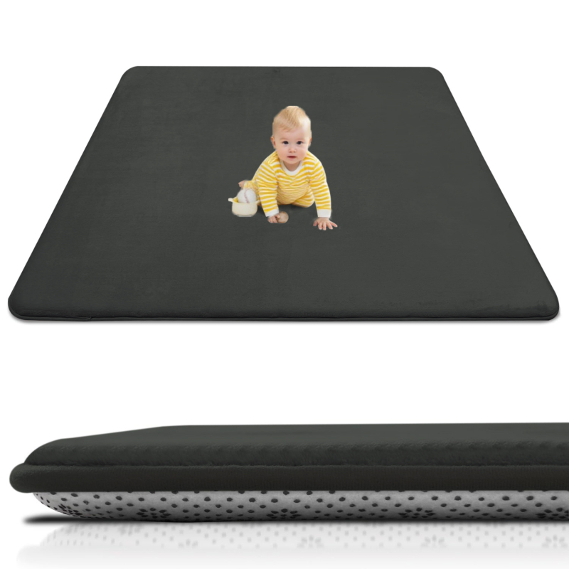 Kūdikio ropojimo kilimėlis | poliesterio pluoštas, kvadrato formos, vientisas raštas, šiuolaikinis minimalistinis stilius, tinkamas miegamajam, skaityklai ir kitiems kambariams