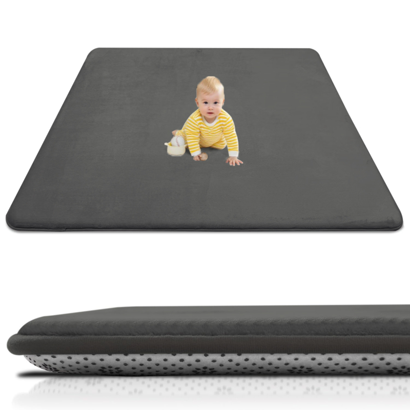 Kūdikio ropojimo kilimėlis | poliesterio pluoštas, kvadrato formos, vientisas raštas, šiuolaikinis minimalistinis stilius, tinkamas miegamajam, skaityklai ir kitiems kambariams