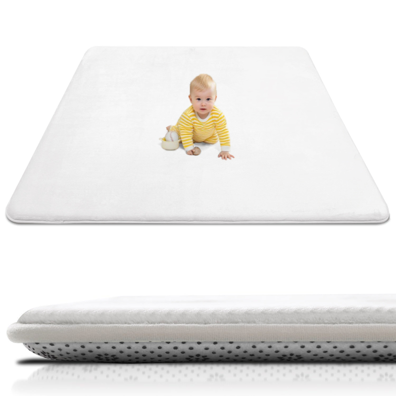 Kūdikio ropojimo kilimėlis | poliesterio pluoštas, kvadrato formos, vientisas raštas, šiuolaikinis minimalistinis stilius, tinkamas miegamajam, skaityklai ir kitiems kambariams