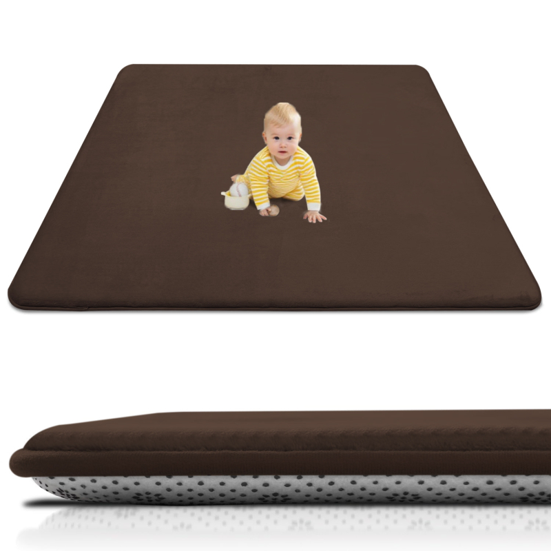 Kūdikio ropojimo kilimėlis | poliesterio pluoštas, kvadrato formos, vientisas raštas, šiuolaikinis minimalistinis stilius, tinkamas miegamajam, skaityklai ir kitiems kambariams