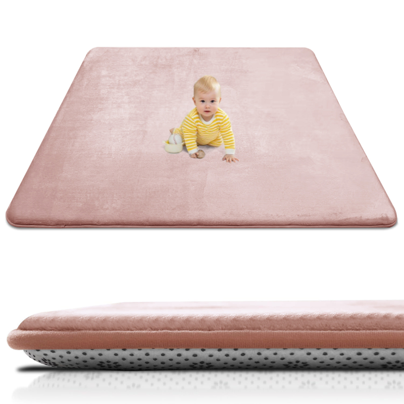 Kūdikio ropojimo kilimėlis | poliesterio pluoštas, kvadrato formos, vientisas raštas, šiuolaikinis minimalistinis stilius, tinkamas miegamajam, skaityklai ir kitiems kambariams