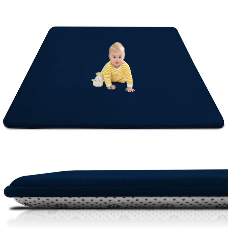 Kūdikio ropojimo kilimėlis | poliesterio pluoštas, kvadrato formos, vientisas raštas, šiuolaikinis minimalistinis stilius, tinkamas miegamajam, skaityklai ir kitiems kambariams