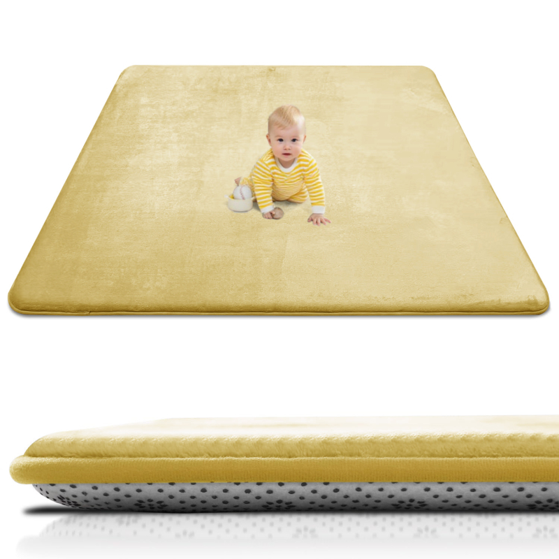 Kūdikio ropojimo kilimėlis | poliesterio pluoštas, kvadrato formos, vientisas raštas, šiuolaikinis minimalistinis stilius, tinkamas miegamajam, skaityklai ir kitiems kambariams