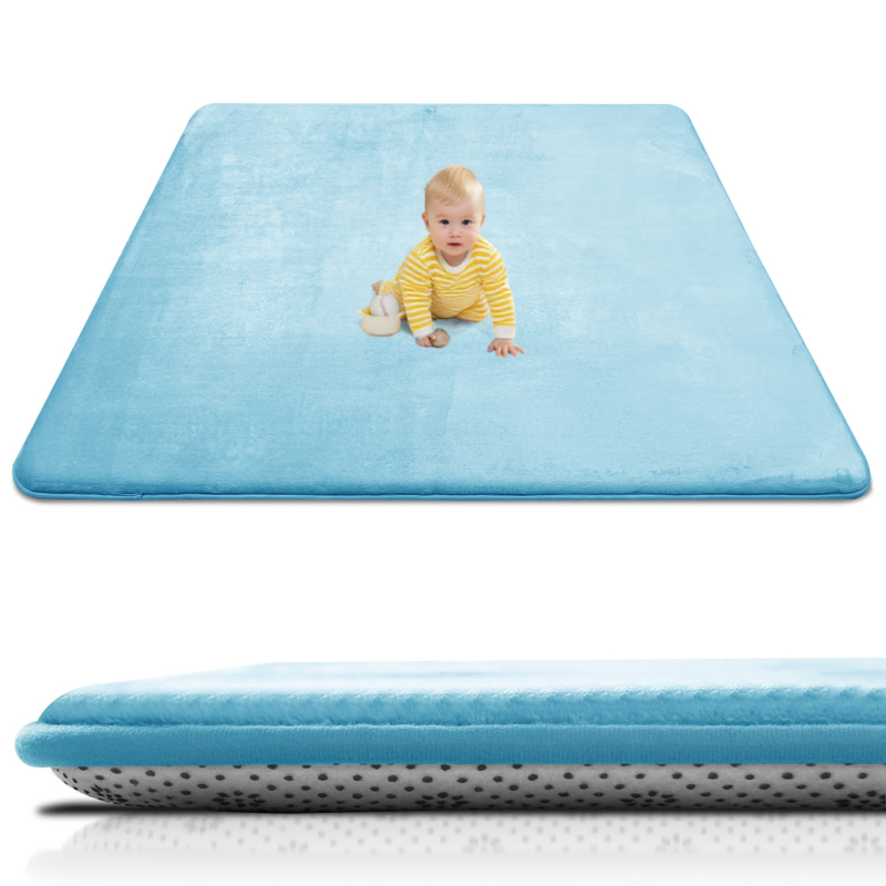 Kūdikio ropojimo kilimėlis | poliesterio pluoštas, kvadrato formos, vientisas raštas, šiuolaikinis minimalistinis stilius, tinkamas miegamajam, skaityklai ir kitiems kambariams