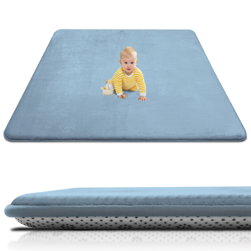 Kūdikio ropojimo kilimėlis | poliesterio pluoštas, kvadrato formos, vientisas raštas, šiuolaikinis minimalistinis stilius, tinkamas miegamajam, skaityklai ir kitiems kambariams