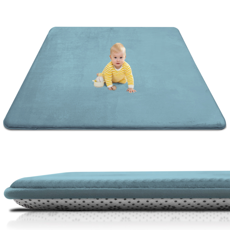 Kūdikio ropojimo kilimėlis | poliesterio pluoštas, kvadrato formos, vientisas raštas, šiuolaikinis minimalistinis stilius, tinkamas miegamajam, skaityklai ir kitiems kambariams