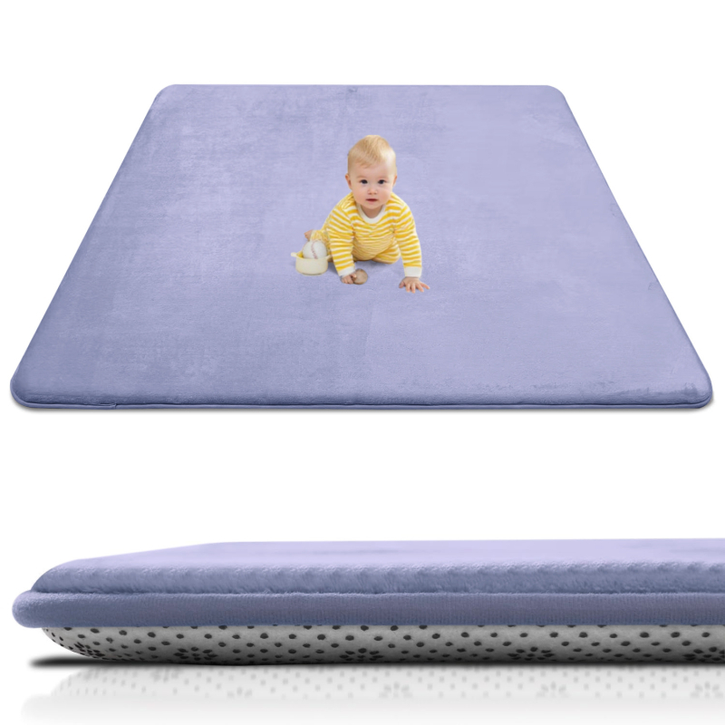 Kūdikio ropojimo kilimėlis | poliesterio pluoštas, kvadrato formos, vientisas raštas, šiuolaikinis minimalistinis stilius, tinkamas miegamajam, skaityklai ir kitiems kambariams