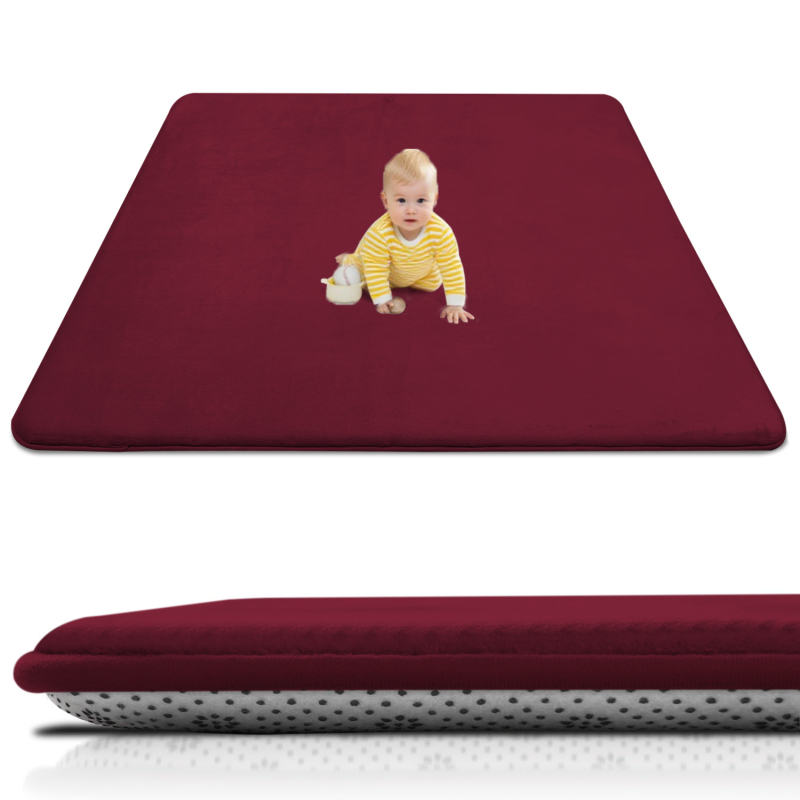 Kūdikio ropojimo kilimėlis | poliesterio pluoštas, kvadrato formos, vientisas raštas, šiuolaikinis minimalistinis stilius, tinkamas miegamajam, skaityklai ir kitiems kambariams