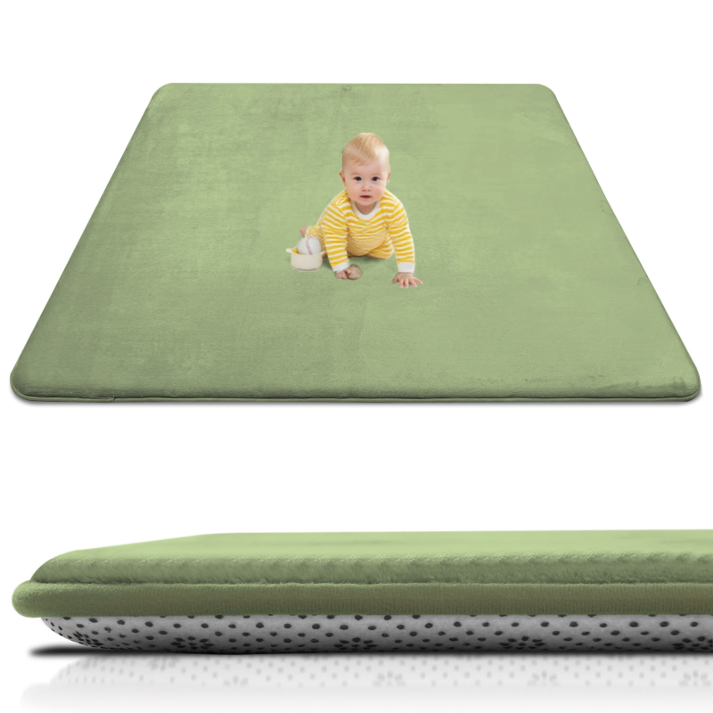 Kūdikio ropojimo kilimėlis | poliesterio pluoštas, kvadrato formos, vientisas raštas, šiuolaikinis minimalistinis stilius, tinkamas miegamajam, skaityklai ir kitiems kambariams