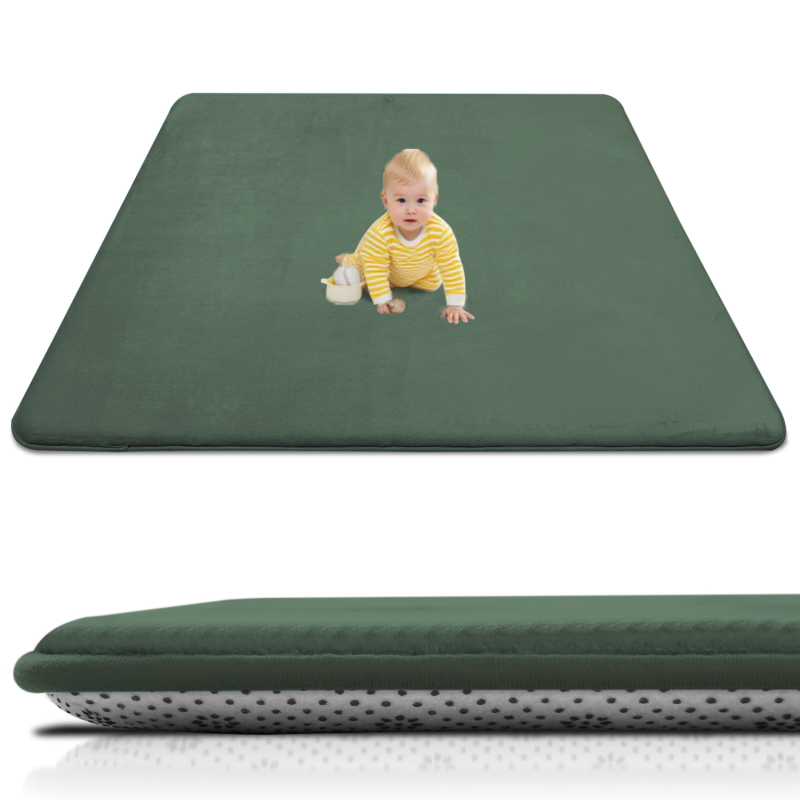 Kūdikio ropojimo kilimėlis | poliesterio pluoštas, kvadrato formos, vientisas raštas, šiuolaikinis minimalistinis stilius, tinkamas miegamajam, skaityklai ir kitiems kambariams