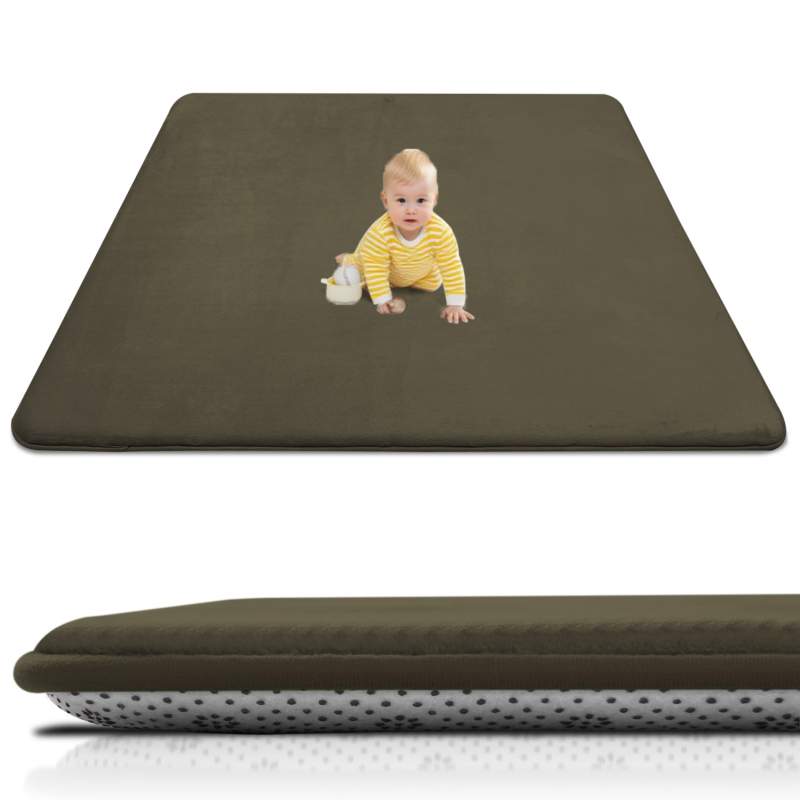 Kūdikio ropojimo kilimėlis | poliesterio pluoštas, kvadrato formos, vientisas raštas, šiuolaikinis minimalistinis stilius, tinkamas miegamajam, skaityklai ir kitiems kambariams