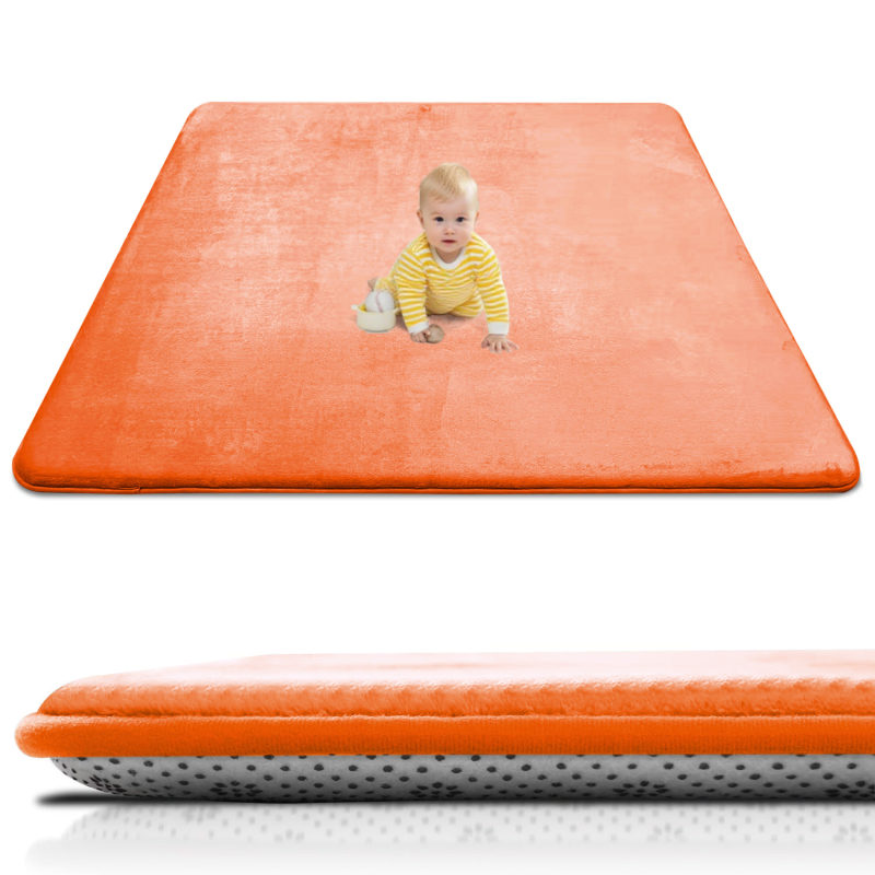 Kūdikio ropojimo kilimėlis | poliesterio pluoštas, kvadrato formos, vientisas raštas, šiuolaikinis minimalistinis stilius, tinkamas miegamajam, skaityklai ir kitiems kambariams