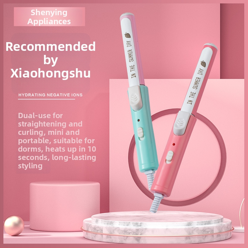 Mini juukse sirgendaja ühiselamusse keramplaatidega – kiire soojendus, kahetine kasutus: sirgendamine ja lainetamine, plastikust korpus, vool AC 220V 20W