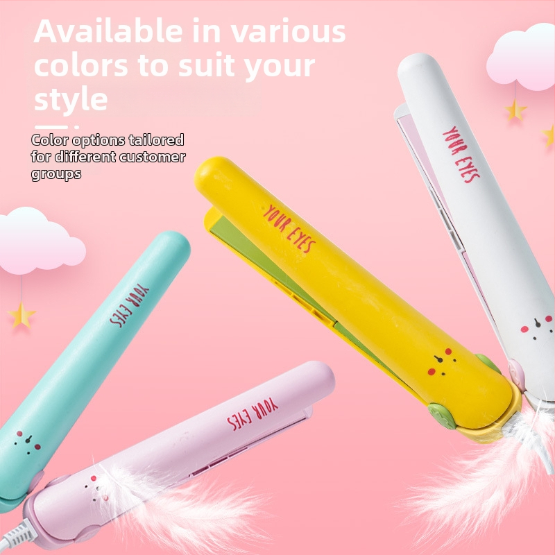 Mini plaukų tiesintuvą bendrabutyje su keraminėmis plokštelėmis – greitas įšilimas, dviguba naudojimo galimybė: tiesinimas ir garinimas, plastinis korpusas, maitinimas laidu AC 220V 20W