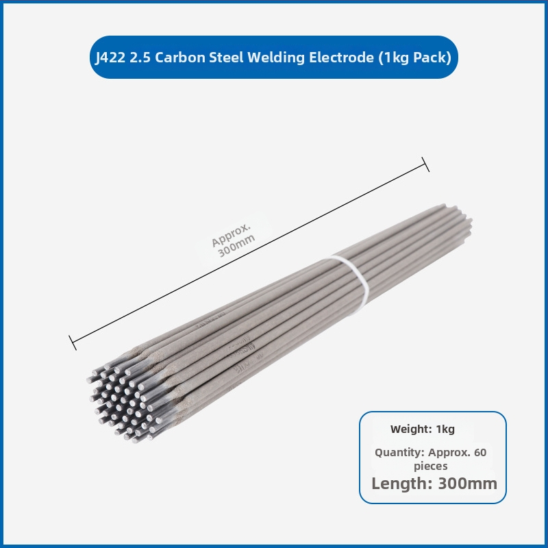 André suvirinimo elektrodai iš anglinio plieno, atsparūs dilimui, modeliai J422/J507/A102, korpuso skersmenys 2,5/3,2/4,0 mm