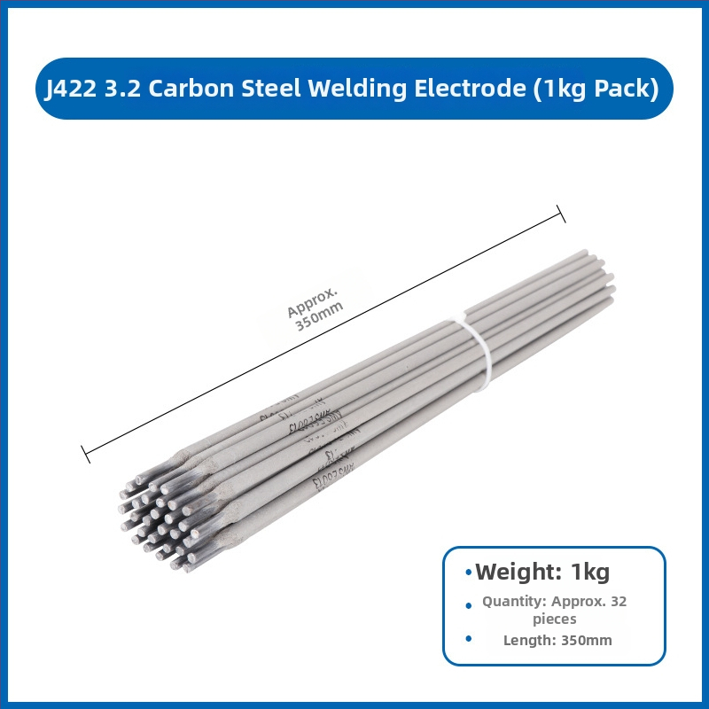André suvirinimo elektrodai iš anglinio plieno, atsparūs dilimui, modeliai J422/J507/A102, korpuso skersmenys 2,5/3,2/4,0 mm