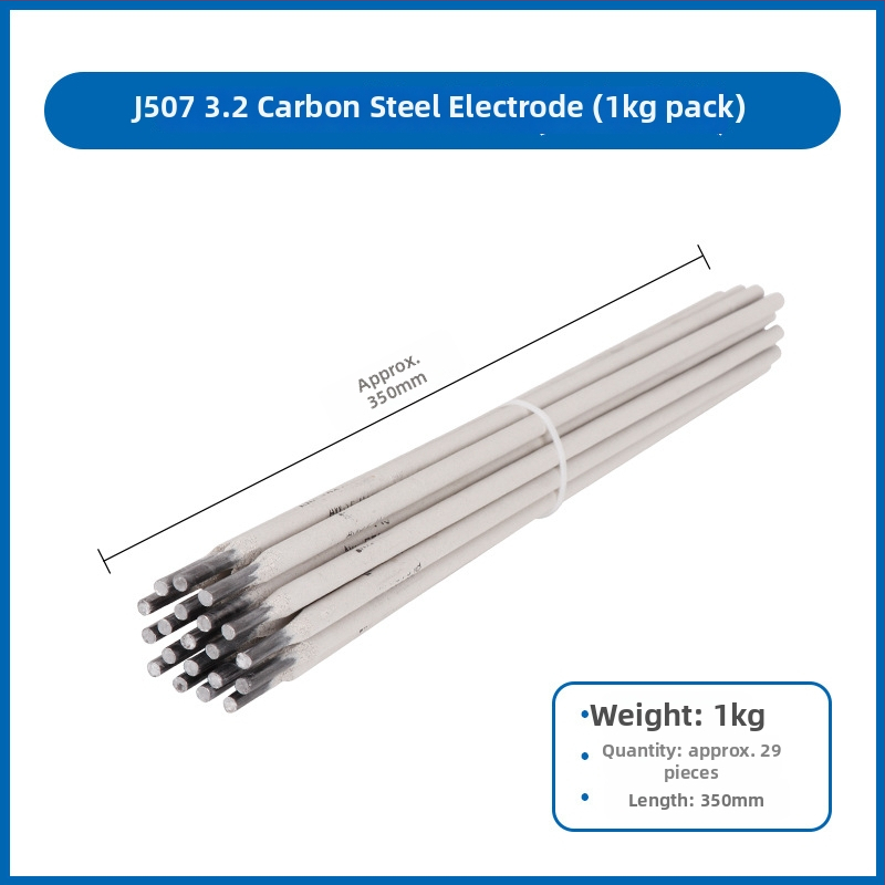 André suvirinimo elektrodai iš anglinio plieno, atsparūs dilimui, modeliai J422/J507/A102, korpuso skersmenys 2,5/3,2/4,0 mm