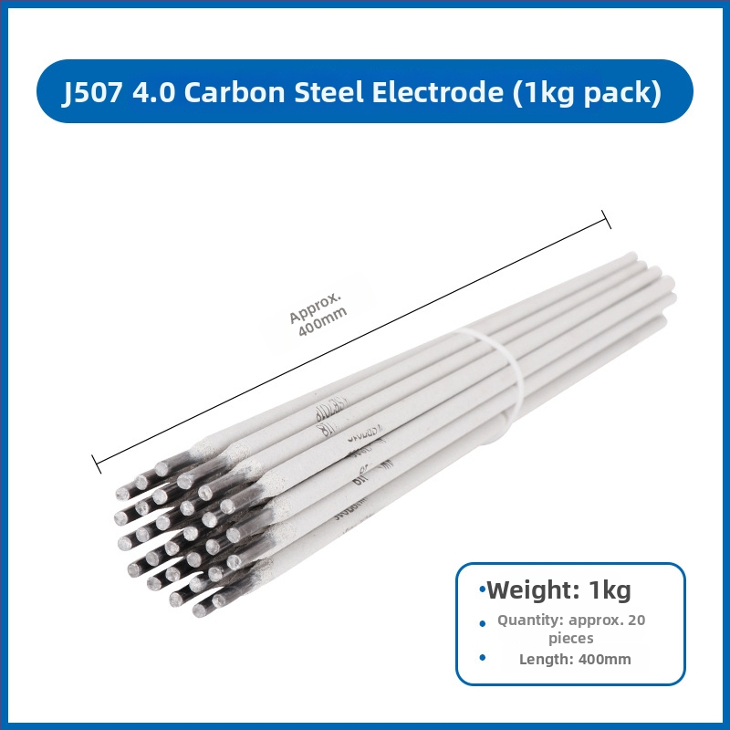 André suvirinimo elektrodai iš anglinio plieno, atsparūs dilimui, modeliai J422/J507/A102, korpuso skersmenys 2,5/3,2/4,0 mm