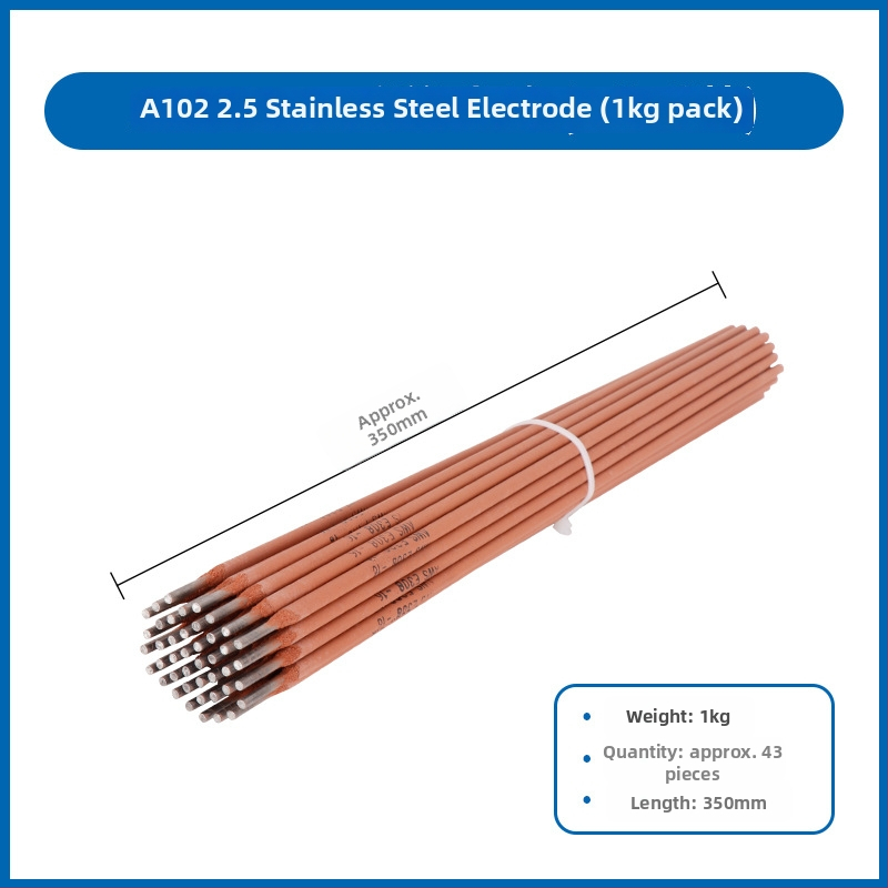 André suvirinimo elektrodai iš anglinio plieno, atsparūs dilimui, modeliai J422/J507/A102, korpuso skersmenys 2,5/3,2/4,0 mm