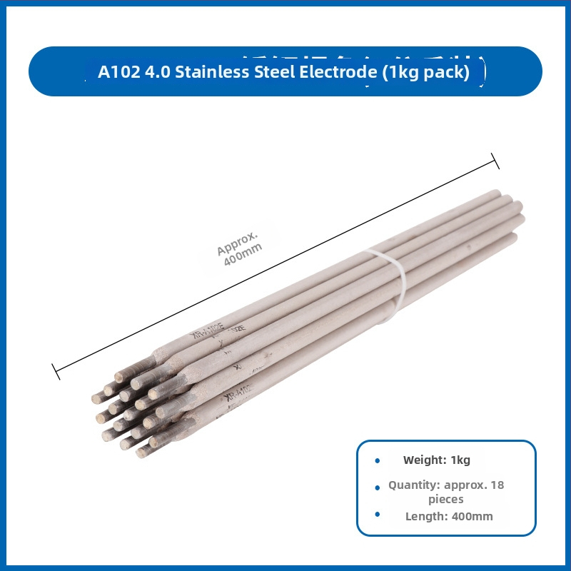 André suvirinimo elektrodai iš anglinio plieno, atsparūs dilimui, modeliai J422/J507/A102, korpuso skersmenys 2,5/3,2/4,0 mm