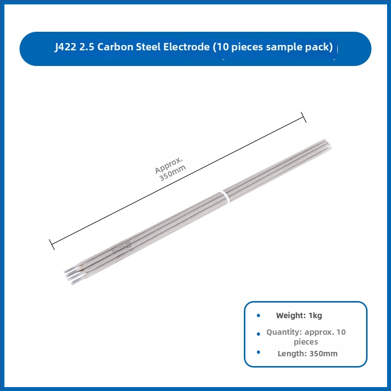 André suvirinimo elektrodai iš anglinio plieno, atsparūs dilimui, modeliai J422/J507/A102, korpuso skersmenys 2,5/3,2/4,0 mm