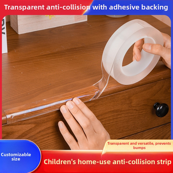 Mēbelēm paredzēts PVC stūru aizsargs, caurspīdīgs, 2 mm biezums, garumi 1/2/3/5 m