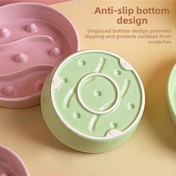 Keramikas lēnas barošanas bļoda mājdzīvniekiem ar aizrīšanās novēršanu un pret apgāšanos, kaķiem un suņiem