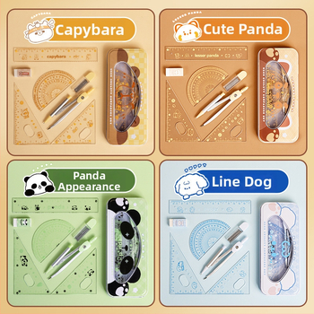 Kaba Bear neljaosaline joonlaudade komplekt õpilastele, mudel KBX-3114, plastikust