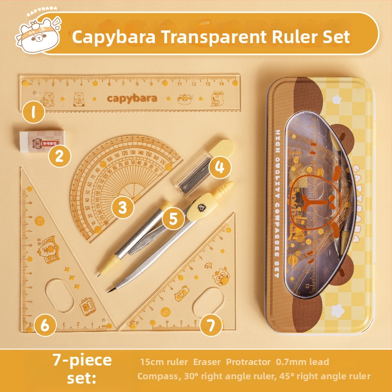 Kaba Bear neljaosaline joonlaudade komplekt õpilastele, mudel KBX-3114, plastikust