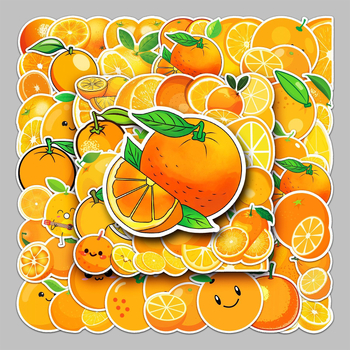 Manqian karikatūrinių vaisių lipdukai – 50 vnt., lipnūs, atsparūs vandeniui, ofsetinis spausdinimas, 30 g kiekvienam, skirtas DIY planavimo knygelėms ir telefono dėklų dekoravimui