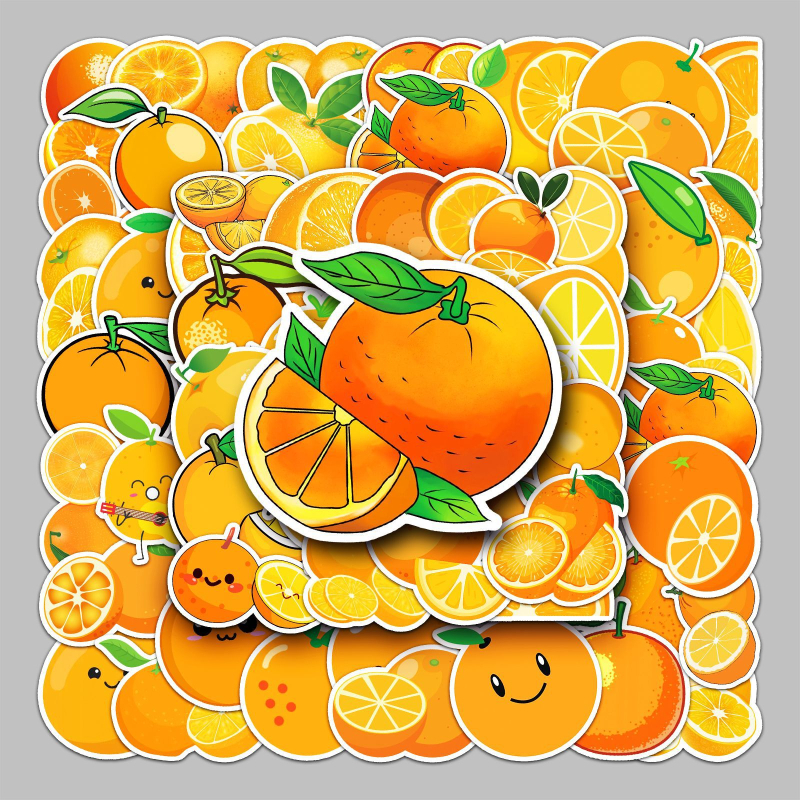 Manqian karikatūrinių vaisių lipdukai – 50 vnt., lipnūs, atsparūs vandeniui, ofsetinis spausdinimas, 30 g kiekvienam, skirtas DIY planavimo knygelėms ir telefono dėklų dekoravimui