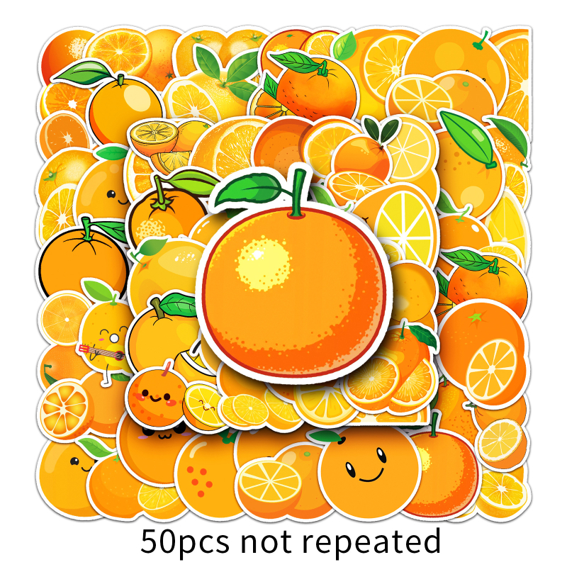 Manqian karikatūrinių vaisių lipdukai – 50 vnt., lipnūs, atsparūs vandeniui, ofsetinis spausdinimas, 30 g kiekvienam, skirtas DIY planavimo knygelėms ir telefono dėklų dekoravimui