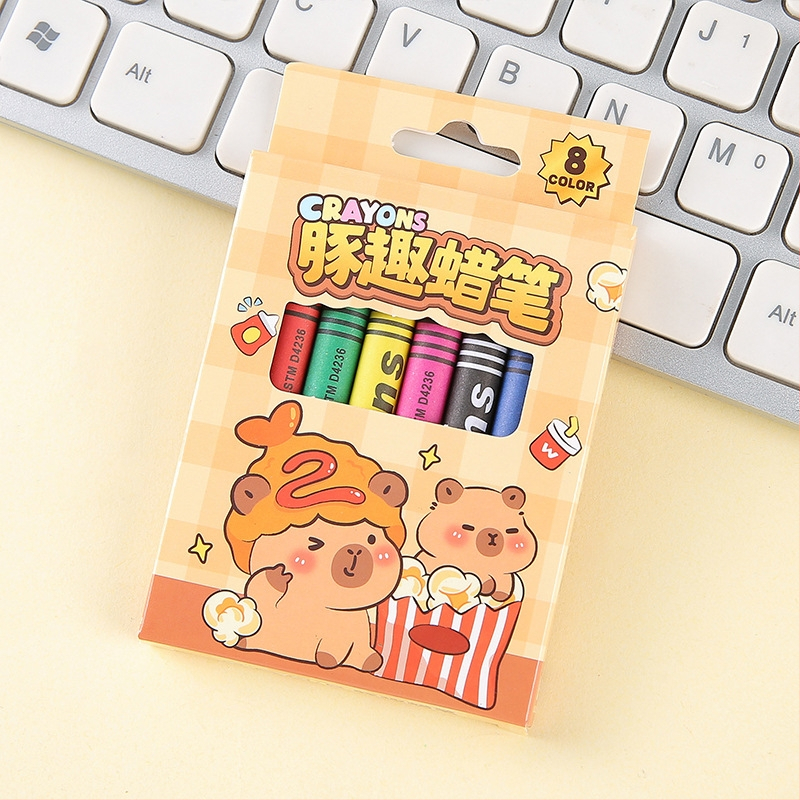 Vaskinių pieštukų rinkinių piešiniams - modelis Kl789652, vieno galo viršūnė, popieriaus korpusas, nešvaistantis