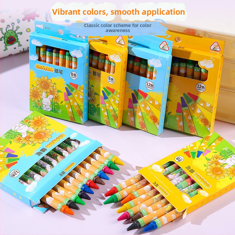 Laste aluspastellide komplekt karbis – mudel a1229, kustutatav, paberist korpus, mitmevärvilised täiteained