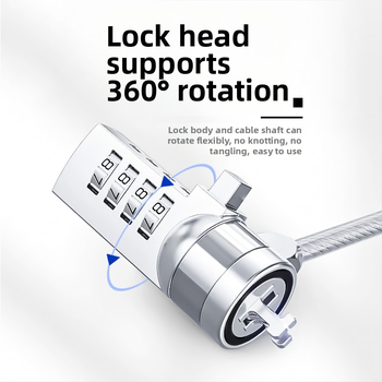 4-skaitmenų užraktas su vieliniu trosu nešiojamiesiems, modelis 2005