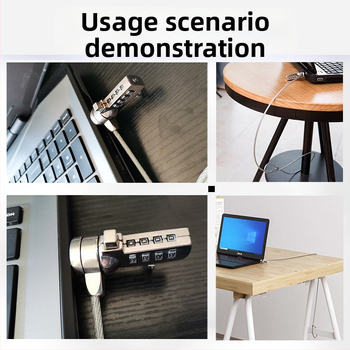 4-skaitmenų užraktas su vieliniu trosu nešiojamiesiems, modelis 2005