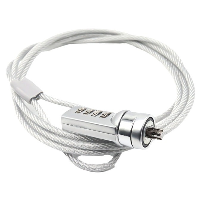 4-skaitmenų užraktas su vieliniu trosu nešiojamiesiems, modelis 2005