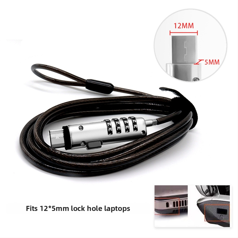 4-skaitmenų užraktas su vieliniu trosu nešiojamiesiems, modelis 2005