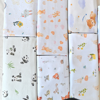 Țesătură jerseu pentru bebeluți — 26s, 100% bumbac, pentru lenjerie și pijamale, imprimare cu desen animat, potrivită pentru toamnă și iarnă.