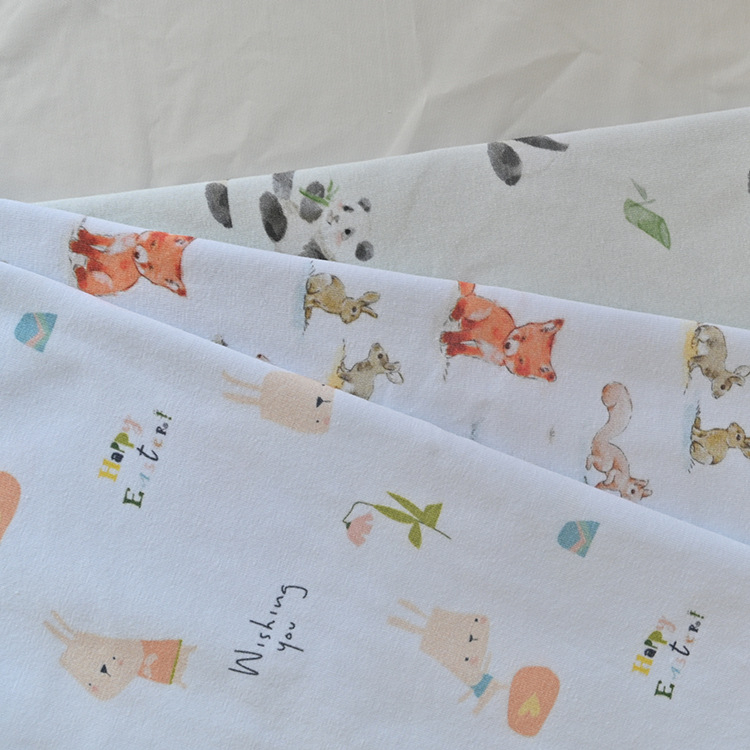 Țesătură jerseu pentru bebeluți — 26s, 100% bumbac, pentru lenjerie și pijamale, imprimare cu desen animat, potrivită pentru toamnă și iarnă.