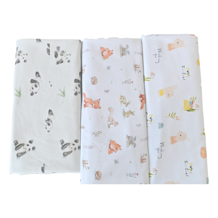 Țesătură jerseu pentru bebeluți — 26s, 100% bumbac, pentru lenjerie și pijamale, imprimare cu desen animat, potrivită pentru toamnă și iarnă.