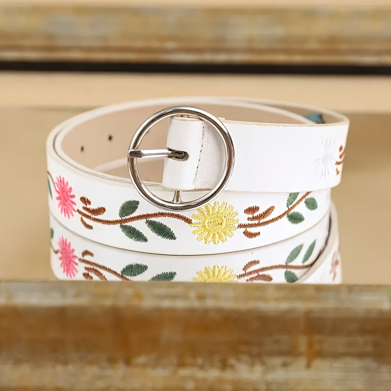 Ženski pojas Y2K s vezom, PU materijal, metalna kopča od legure, kopča s iglom, širina 2–4 cm