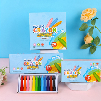 Plastikinės kreidelės vaikams – Modelis 856, piešimui, plastmasinis korpusas, pakuotės pritaikymas, svoris apie 5,5 g